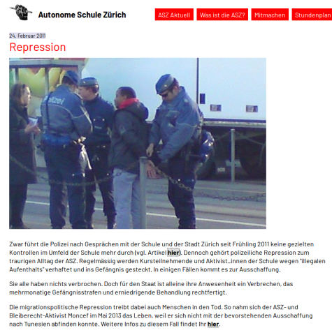 Personenkontrollen, Autonome Schule, Rassistische Kontrollen