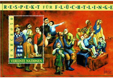 Briefmarke - Respekt für Flüchtlinge