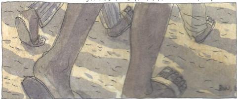 Zeichnung - Füsse im Sand